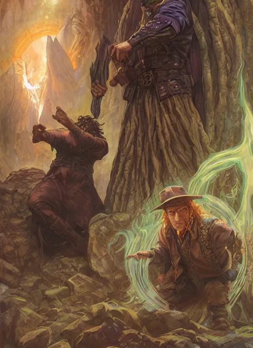 Prompt: a fantasy comic book style portrait painting of hobbit mage, art by donato giancola and bayard wu and gustav moreau and wayne barlowe, unreal engine 5