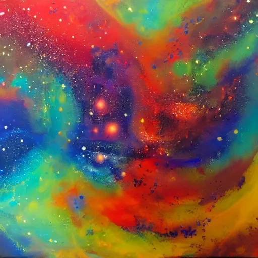 Image similar to Liminal space in outer space, acrylic paint pour