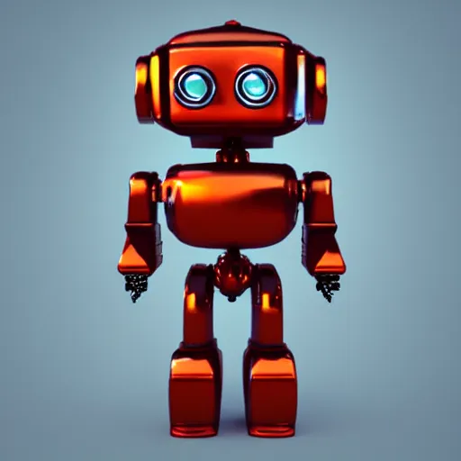 Image similar to low poly render of a cute robot