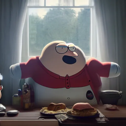 Prompt: hyperrealistic dslr film still of peter griffin in family guy, stunning 8 k octane comprehensive 3 d render, inspired by istvan sandorfi & greg rutkowski & unreal engine, perfect symmetry, dim volumetric cinematic lighting, extremely hyper - detailed, extremely lifelike attributes & lifelike texture, intricate, masterpiece, artstation, stunning