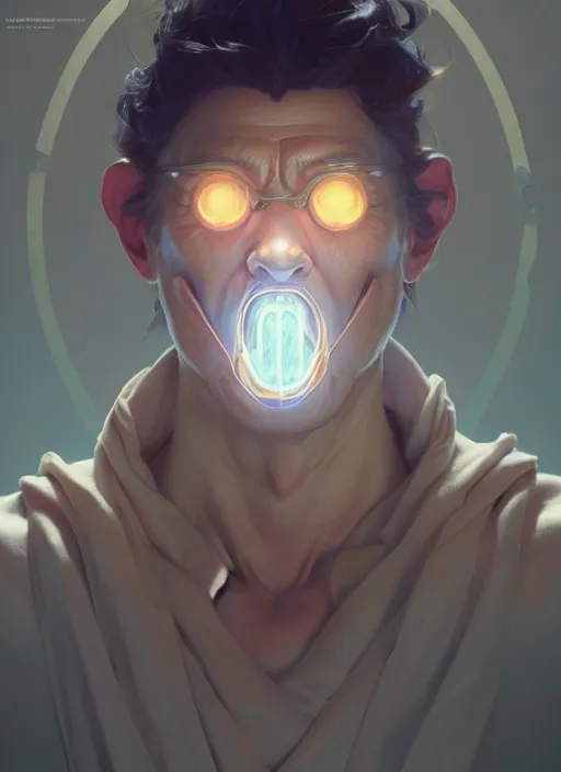 Prompt: symmetry, concept art by artgerm, distance portrait of a hyper realistic, happy, rick sanchez by greg rutkowski, alphonse mucha, octane render, highly detailed, high quality, 8 k, soft lighting, path traced, and uang guangjian and gil elvgren, symmetry!!