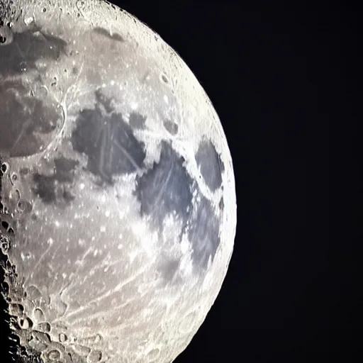 Prompt: astrophotography of the moon from low orbit with a thin atmosphere around it, professional photography, detailed
