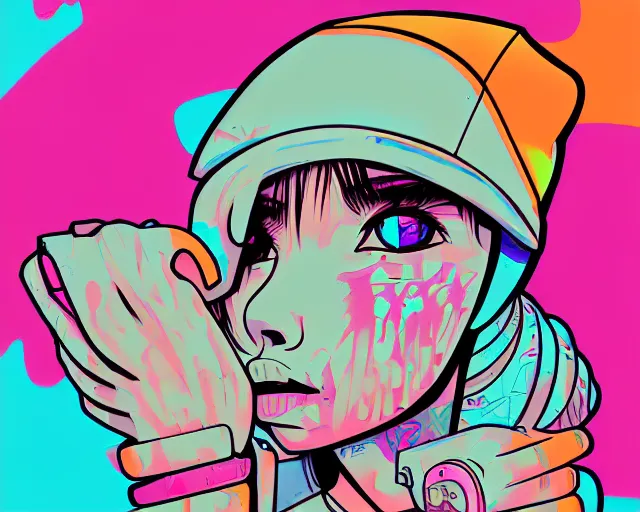 Prompt: graffiti, pastel colors, illustration, highly detailed, simple, no jagged lines, smooth, artstation, artwork by obey