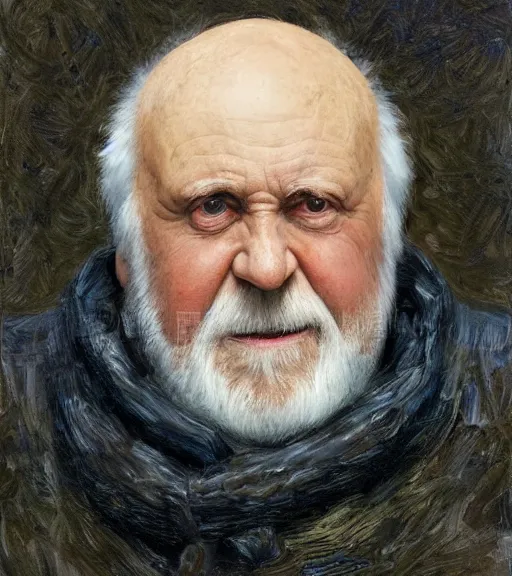 Image similar to portrait of hide the pain harold, accurate and detailed, round face, earnest, stock photo, Nikon 50mm f/1.8G, greg rutkowski, ilya repin