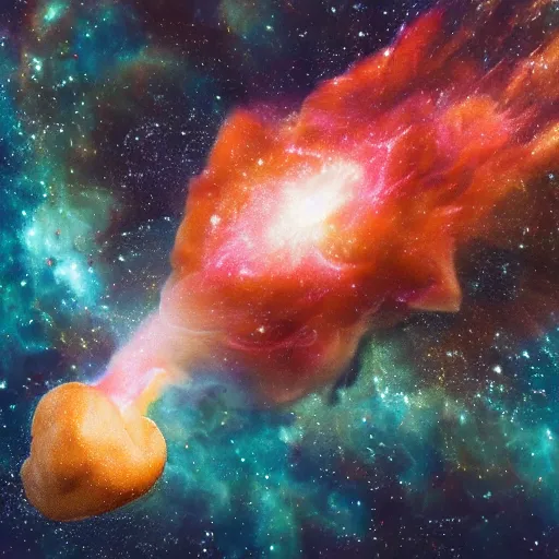 Prompt: a potato depicted as the explosion of a nebula