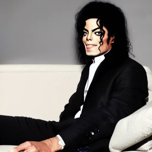 Image similar to michael jackson on a couch