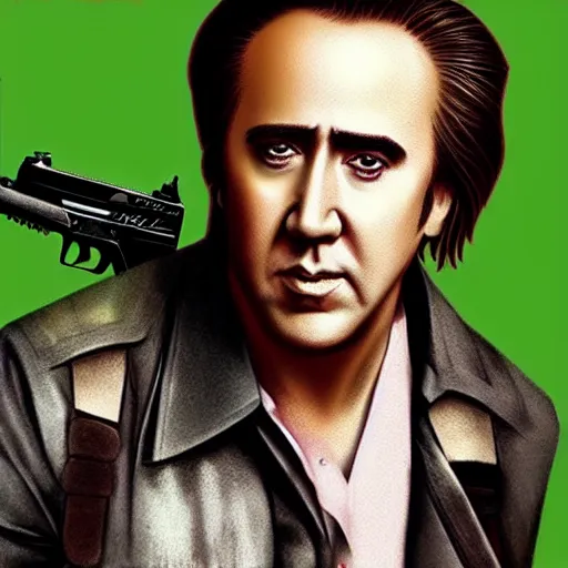 Image similar to nicolas cage is macgyver