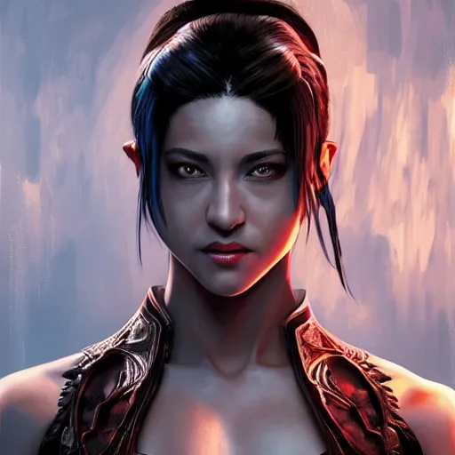 Image similar to a portrait of a young asia argento as a mortal kombat 1 1 fighting game character, urban motifs, intricate, elegant, highly detailed, digital painting, trending on artstation, concept art, smooth sharp focus, illustration, art by artgerm and greg rutkowski