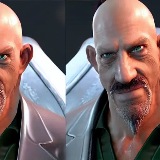 Prompt: the incredible dr. pol in final fantasy vii remake, bald with white mustache, character render, full body shot, highly detailed, in game render