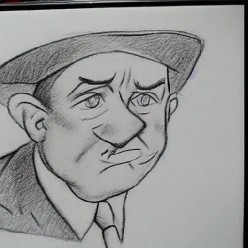 Image similar to milt kahl pencil sketch of adolf hitler warner brothers cartoon