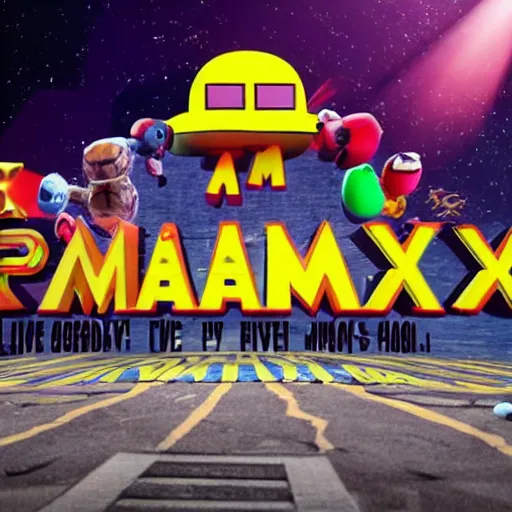 Image similar to a screenshot of the upcoming live action pacman movie