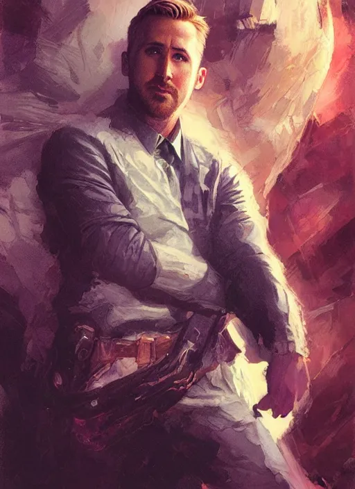 Image similar to portrait of ryan gosling, marvel comics, dark, intricate, highly detailed, smooth, artstation, digital illustration by ruan jia and mandy jurgens and artgerm and wayne barlowe and greg rutkowski and frank frazetta