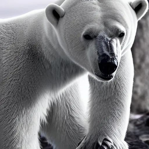 Prompt: a polar bear wearing a nice business suit, professional photoshoot