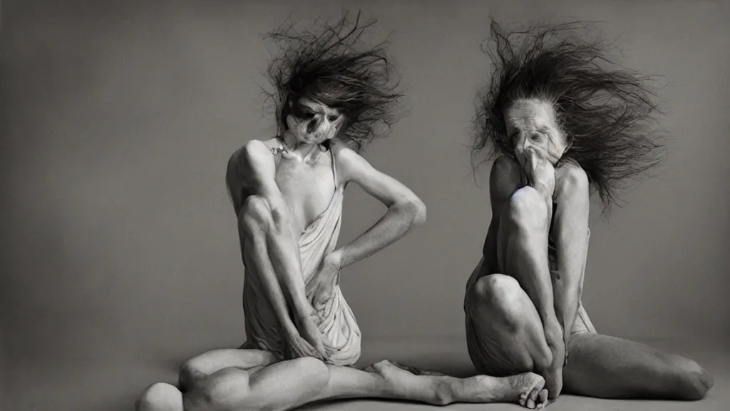 Prompt: despair, intricate faces by Karolina Kuras, sally mann, annie liebowitz