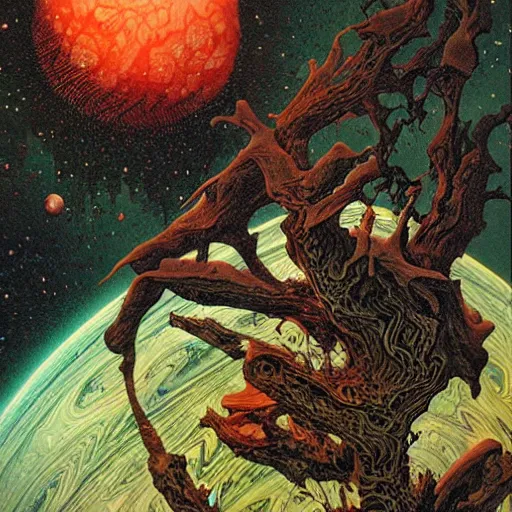 Prompt: Liminal space in outer space by Bernie Wrightson