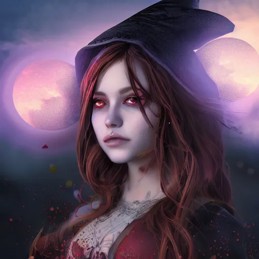 a beautiful female witch of the bloodmoon character, | Stable Diffusion ...