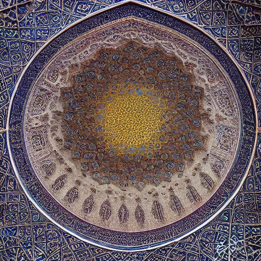 Prompt: photo of the ceiling of a muslim mosque iran. intricate. extremely detailed. 35mm 4k trending on flickr