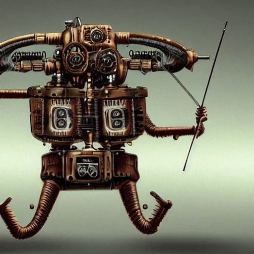 Prompt: steampunk robots that are also insects