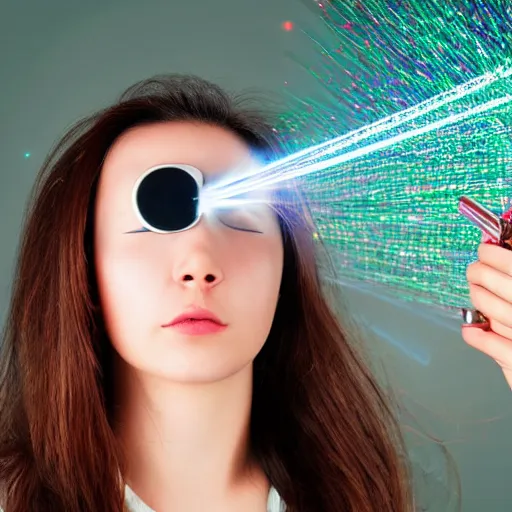 Image similar to girl shooting lasers out of her eyes