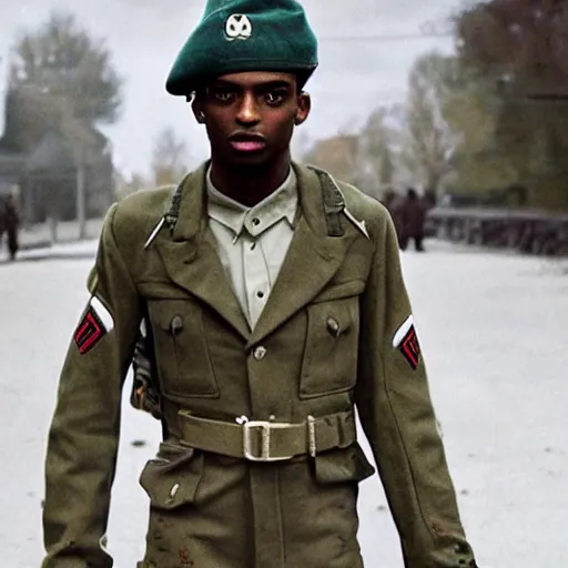 Prompt: playboi carti as a german world war ii soldier 4 k detailed super realistic