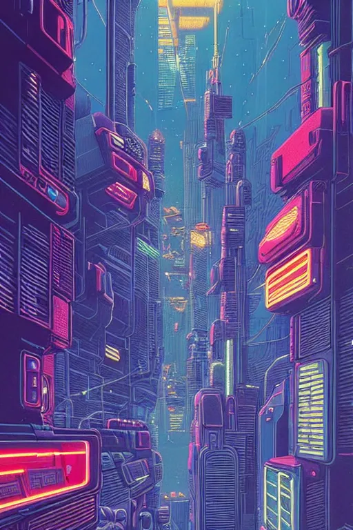 Prompt: astronaut cyberpunk surreal upside down city neon lights by moebius,