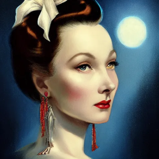 Image similar to a portrait of vivien leigh by charlie bowater and anna dittmann and gil elvgren.