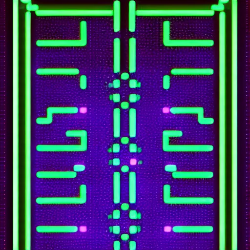 Image similar to Conway's Game of Life poster in neon style