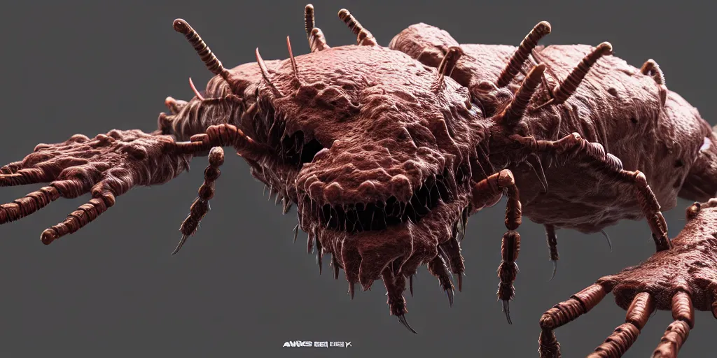 3d model of a microscopic insect-like creature