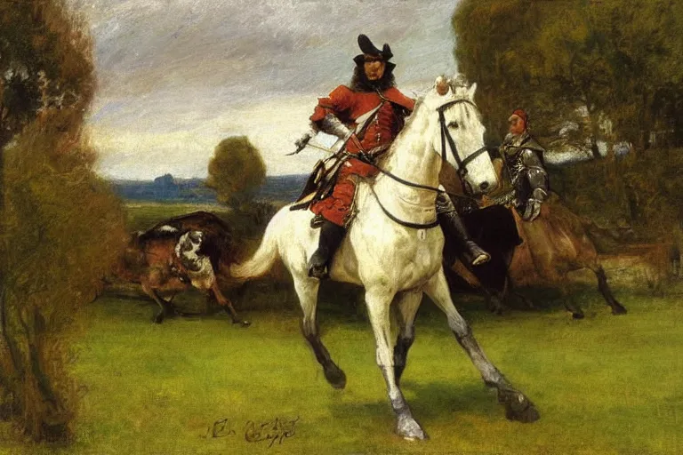 Image similar to 1 7 th century cavalier, edwin austin, green