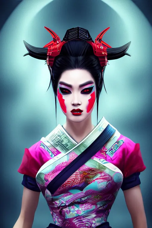 Image similar to agile geisha cyberpunk Dragon princess, digital art, 8k ,character ,realistic, portrait, hyperrealistic