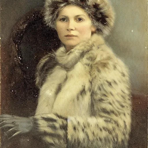 Image similar to female arctic explorer by alfred stevens