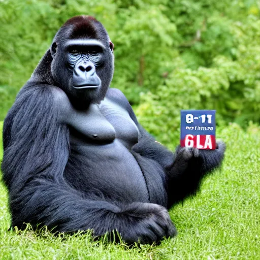 Image similar to a gorilla holding the state of ohio, 8 k, 4 k, professional photography, award winning photo