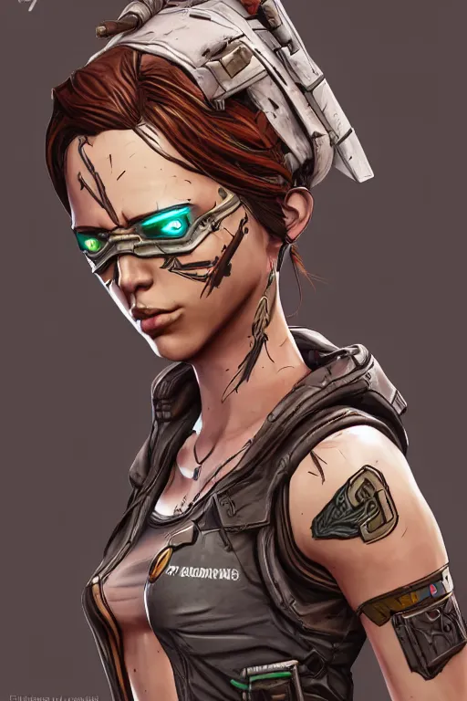 Prompt: borderlands style female character, intricate, highly detailed, digital painting, artstation, concept art, smooth, sharp focus, illustration