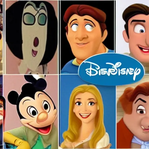 Prompt: of many disney characters that are based on the friends comedy programme characters