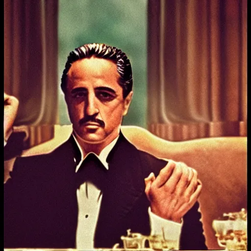 Prompt: the godfather. 5 0 mm, cinematic, technicolor