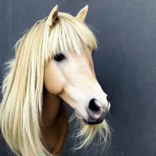 Prompt: beautiful blonde pony