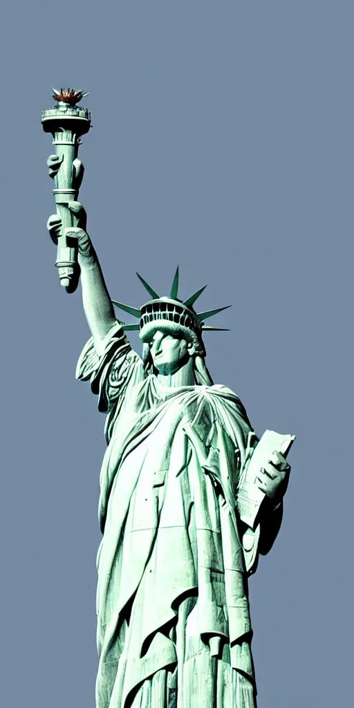 Image similar to statue of liberty performing the moonwalk, 8k, hd, high resolution