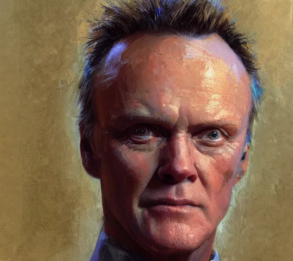 Image similar to a hyper-detailed portrait of ANthony Stewart Head by Craig Mullins; oil on canvas; trending on artstation; 90mm; f/1.4