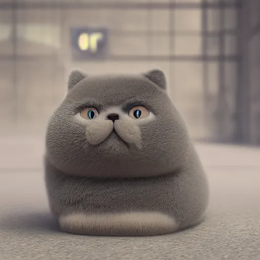 Prompt: a fluffy superrealism roadster in the shape of a fluffy British Shorthair, cool, realistic, 4k, hd, highly detailed