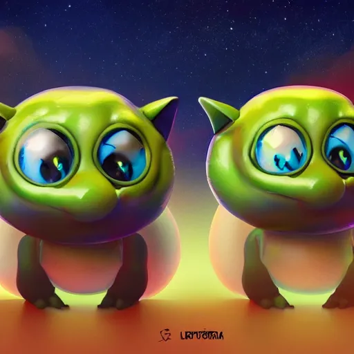 Image similar to 3D Fantasy Cute and adorable alien piggy in space, bright stars, Smooth 3D Illustration, soft render, Servando Lupini, Daniil Kudriavtsev, handpaint texture, Blender, 3DCoat