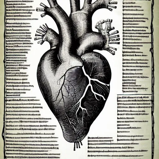 anatomical heart diagram sketch