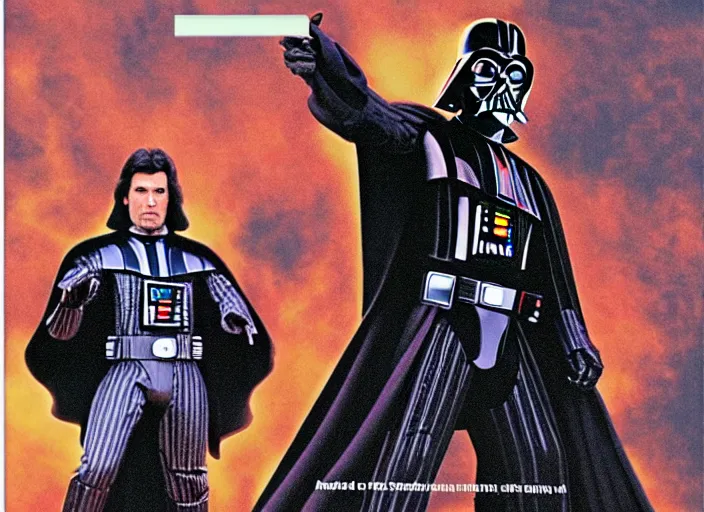 Prompt: of Darth Vader standing in the same position of John Travolta on the cover of Saturday Night Fever, 4k