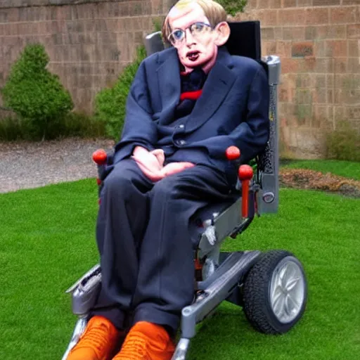 Prompt: Stephen Hawking as a garden gnome, a garden gnome resembling Stephen Hawking