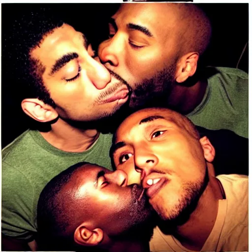 Image similar to kissing the homies goodnight