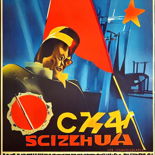 Prompt: Soviet film poster, science-fantasy