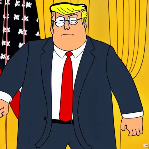 Prompt: donald trump as photorealistic peter griffin from family guy