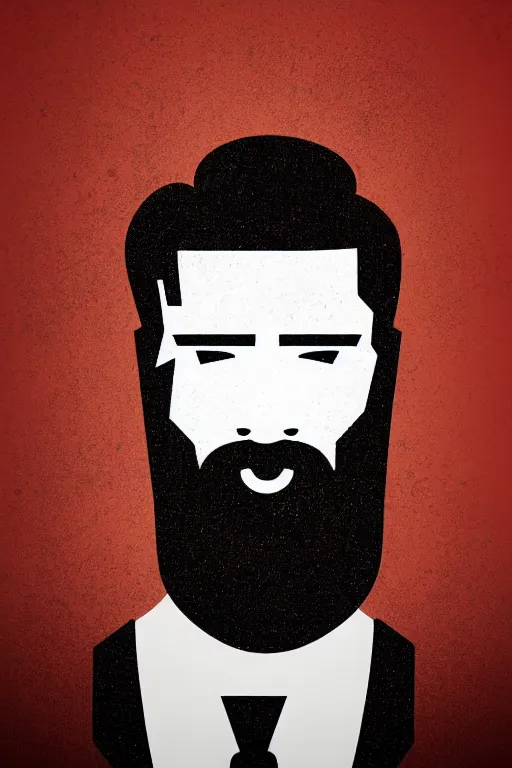 Image similar to face icon stylized minimalist portrait of a respectable dignified 3 0 ish pentecostal preacher with kind eyes and red beard and hair, serge birault, global illumination