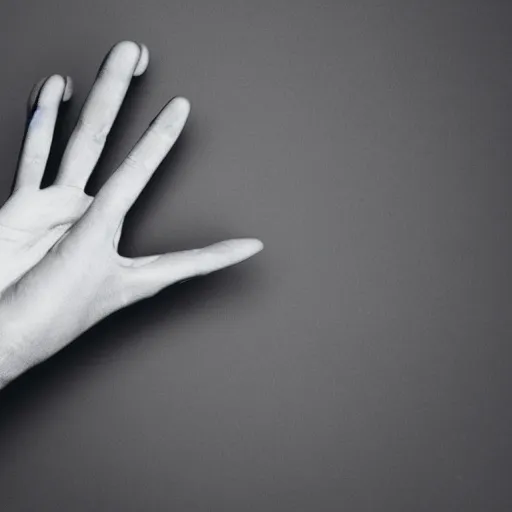 Image similar to studio photo of an open hand. Blue background.
