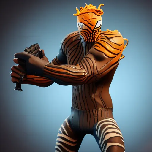 Image similar to Jonesy from Fortnite as Eddie Brock from Venom (2018), 4k, insanely detailed