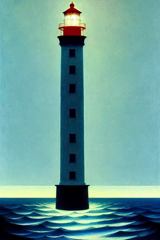 Prompt: the lighthouse, edward hopper and james gilleard zdzislaw beksisnski higly detailed